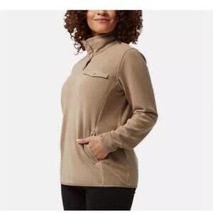 32 Degrees Heat Women's Midweight Snap Fleece Pullover, SZ XXL OLIVE BEIGE Q9